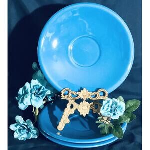3 PSC Set HIMARK Teal Salad Plates 7 5/8” Made In Portugal Ceramic ￼